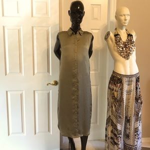 Zara rare tunic blouse dress sleeveless embroidery